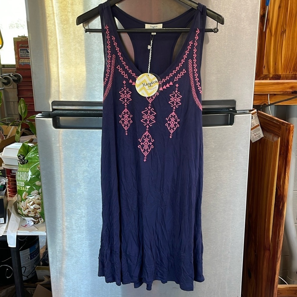 HAYDEN Los Angeles knee length sleeveless racer back dress , sheer women’s Sz S